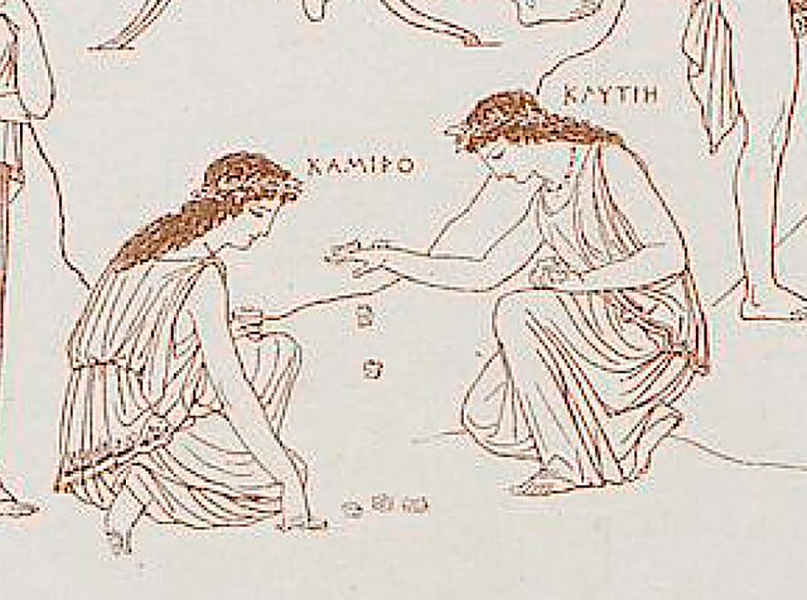 Фрагмент реконструкции фрески Полигнота «Некия»