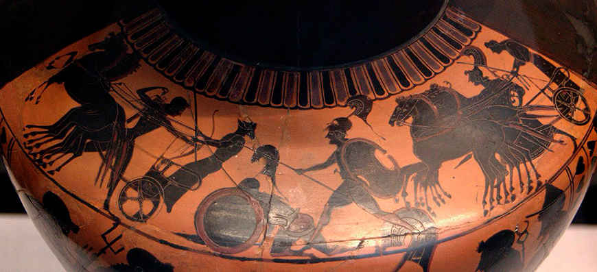 Неопотельм убивает Эврипила и преследует его колесничего